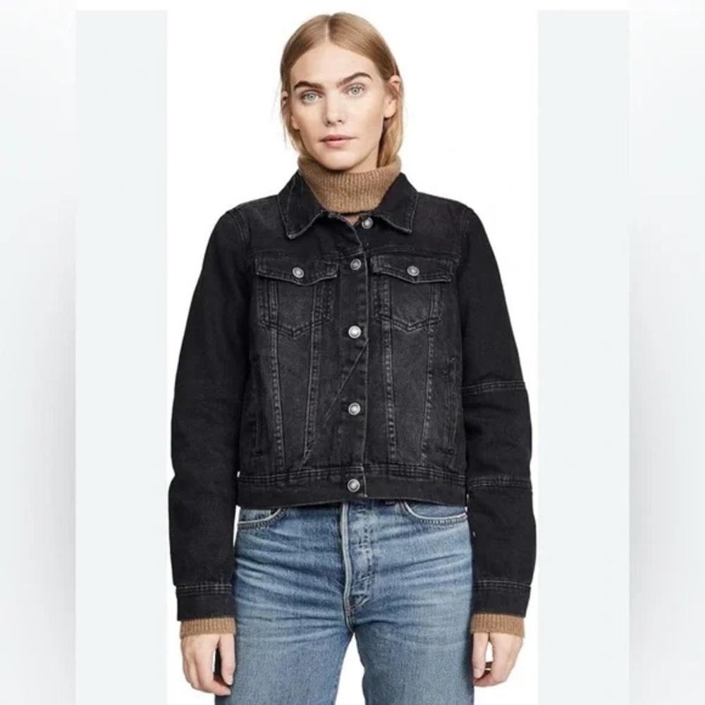 Free People We The Free Rumors Black Denim Jacket